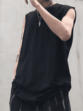 Men's Punk Distressed Vest-Outfit