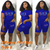 Summer Tracksuit Set Pink Letter Print Top + Biker Shorts Suits Bodycon Casual Two Piece Set Sport Outfits