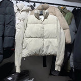 Fongt New Women's Fashion Splicing Long Sleeve Warm Cotton Jacket Jacket