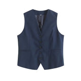 Fongt Women's Linen-Blend Vests In Spring And Summer 2025S + Shorts Sets Of Trendy Brands
