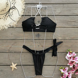 Solid Color With Diamond Chain Solid Color Split Swimsuit Women 2025 New Two-Wear
