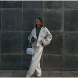 Large Collar Wool Crop Coat-Outfit