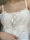 vintage camisole with buttons and embroidered
