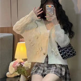 Fongt Outfit New Temperament Loose Outside Wear Knit Jacket Female Design Sense Bow Short Sweater Cardigan Coat Female-Outfit