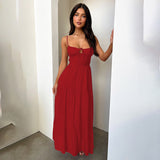 Fongt Sling Strip A Swing Holiday Style Dress 2024 New Temperament Strap To The Waist