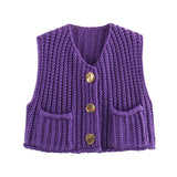 Fongt Women's Explosive Coarse Knitted Vest Cardigan