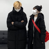In The Play Add Thick Down Jacket Female Long Style Add Thick Hooded Over The Knee College Wind Silver Ion Students Lovers Coat-Outfit