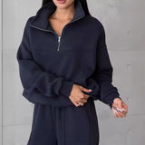 Fongt New Casual Fashion Splicing Thick Long-Sleeved Trousers Set