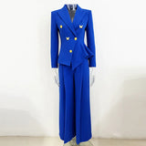 Fongt New Temperament Rose Buckle Butterfly Decoration Irregular Suit Trousers Two-Piece