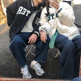Student Quilted Baseball Uniform Jacket Women Jackets Harajuku Style Loose Padded Couple Padded Tops Female Trend