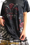 Women Goth Clothes y2k Crop Tops Summer 2023 T shirts Grunge 2000s Trashy Aesthetic Short Sleeve Tees Young Girls