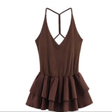 Fongt Women's Clothing Explosive Temperament Fashion Splicing Hanging Neck Dress
