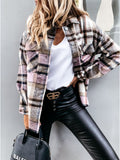 Wise Station Hot Style Autumn And Winter Long Sleeve Plaid Shirt Coat Women's Clothing-Outfit