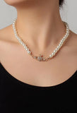 Planet Pearl Necklace-Outfit