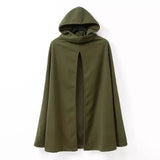 And Winter 2024 New Women's Front Forked Woolen Coat With Hat And Cloak-Outfit