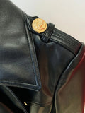 QUALITY Newest 2023 Fall Winter Designer Trench Women's Double Breasted Lion Buttons Synthetic Leather Long Trench