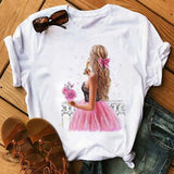 Women Sunflower Girl Printed T