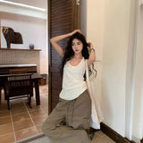 Fongt Style Versatile Outside Wear Vest Sling Female 2024 Summer New Leisure Show Thin Inside Build Sleeveless Student