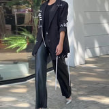 Fongt 2024 New Fashion Print Lapel Temperament Commuter Suit Trousers Suit Female-Outfit