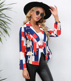 Women's Wear Autumn And Winter Burst Station Printed Lapel Small Suit Jacket-Outfit