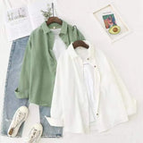 Fongt Smog Haze Blue Salt Outside Wearing Wicked Shirt Women's Spring And Autumn Design Hongfeng Lady Solid Color Shirt