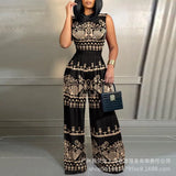 Ins Summer Print Sleeveless Jumpsuit LD83171 Collection-Outfit