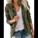 Fongt Spring And Autumn Self-Body Fashion Street Trendy Solid Color Loose Korean Version Zipper Multi-Pocket Jacket Women's