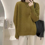 Fongt Bright Beautiful Star Blue Head Sweater Autumn Winter New Korean Version Loose Show Thin Bottom Knit Sweater Female-Outfit