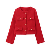 Fongt And Winter New Women's Small Fragrant Fashion Button Dress Short Suit Jacket B88646