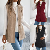 Fongt Autumn And Winter Leisure Single Buckle Suit Neck Lint Vest Coat Women's Clothing