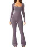 Fongt Women's Long-Sleeved Giose Waist-High-Legged Jump-Suited Jump-Suited Jump-Suited Trousers