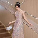 Fongt Lysung Dress Dress Dress 2025 New Toaster Light Luxury Niche Conference Host Banquet Evening Dress