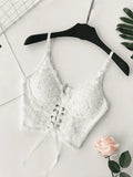 Front Tie Lace Bustier-Outfit