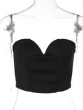 Top Black Top Women Diamond Strapless Crop Top Summer Clothes 2023 Camis Top Streetwear Solid Backless Sexy Tank