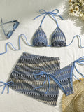 2024 New Embroidery Grading Three-Piece Swimsuit