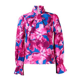 Fongt Women's 2025 New Fashion Temperament Thin Print Strapped Shirt Plus-Size African Shirt