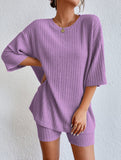 Fongt 2025 Fashion Casual Spring Round-Neck Loose Women's Shorts Set