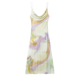 Spring Style Animal Print Silk Mesh Slim Sling Dress 5039474-Outfit
