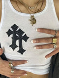 crop tank top with knitted cross