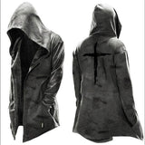 Men's New Cloak Fashion Vantage Plus Size Simple Casual Gothic Hooded Drawstring Men's Punk Oversize Sweatshirt