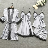Fongt Woman Sexy Pajamas Four-Piece Korean Set Of Hanging Pajamas Women Homewear With Chest Pajamas Pajamas Pajamas