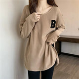 Fongt T-Shirt Women Spring And Autumn Winter 2023 New Loose Show Thin Foreign Style Versatile Embroidered Plus-Size Bottom Shirt