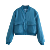 Spring Style Flip Large Pocket Decoration Vertical Collar Loose Jacket Jacket-Outfit