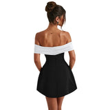 Fongt Autumn 2024 New Sexy Dress Temperament One-Word Shoulder-To-Shoulder Dress