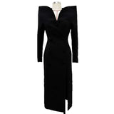 Fongt Fashion Personality Design Collar And Long Wind Coat Dress For Autumn And Winter 2025