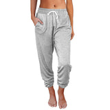 Casual Loose Pocket High Waist Ankle