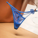 Thong Full Transparent Seduction Lace Embroidery Panties Women's Low Waist Hollow Out Hot T-Pants