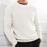 Fongt Only For The New Casual Men's Solid Color Top Sweater Knit