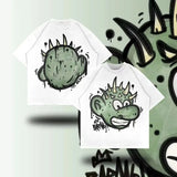 T-Shirt Men's Hip Hop Animation Exaggerated Printed T-Shirt Super Big Goth Harajuku Street Clothing Casual Top-Outfit
