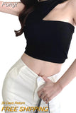 Women Tanks Crop Tops with Solid Color, Sexy Skinny Version Irregular Casual Style Summer Clothing Club